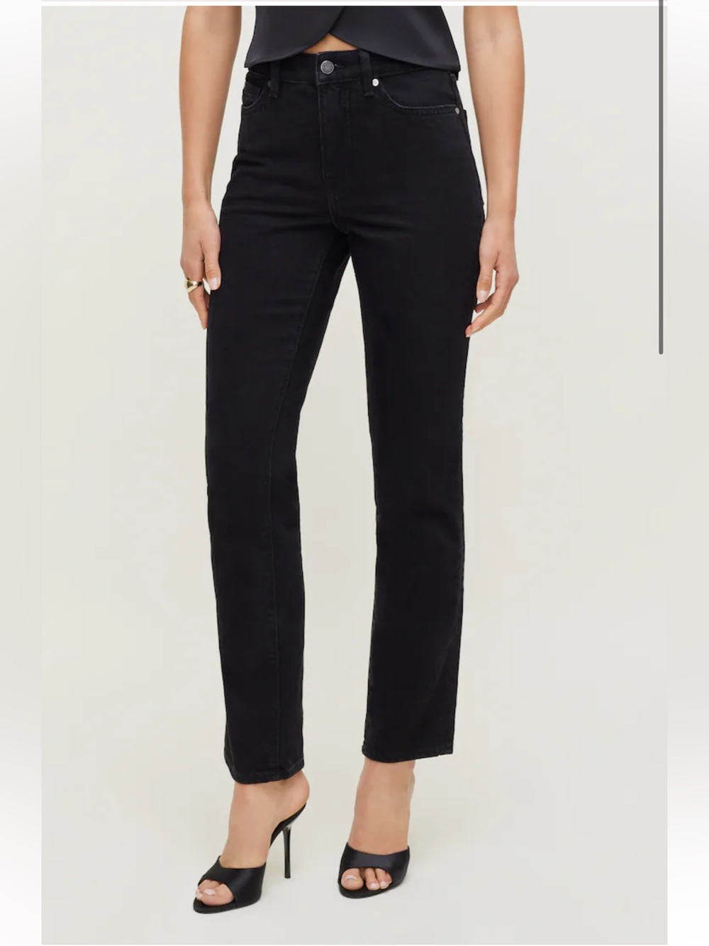 Dynamite Brand Black High-Rise Straight Leg Jeans